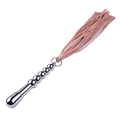 Sm Toy Metal Iron Chain Sex Whip Couple Flirting Whip Adult Toys with Anal Plugs BDSM Training Toy (Pink)