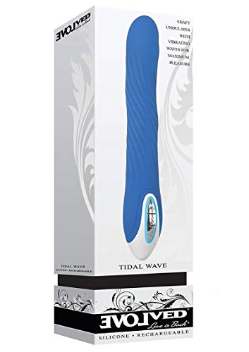 Evolved Novelties Tidal Wave - Silicone Recharegable Unique Pleasure Wave Vibrator, Blue