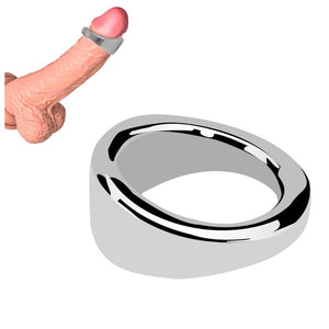 Tabuy Stainless Steel Male Cock Ring Glans Ring Metal Penis Ring Delayed Ejaculation Increase Stimulation Sex Toys for Men (Larg