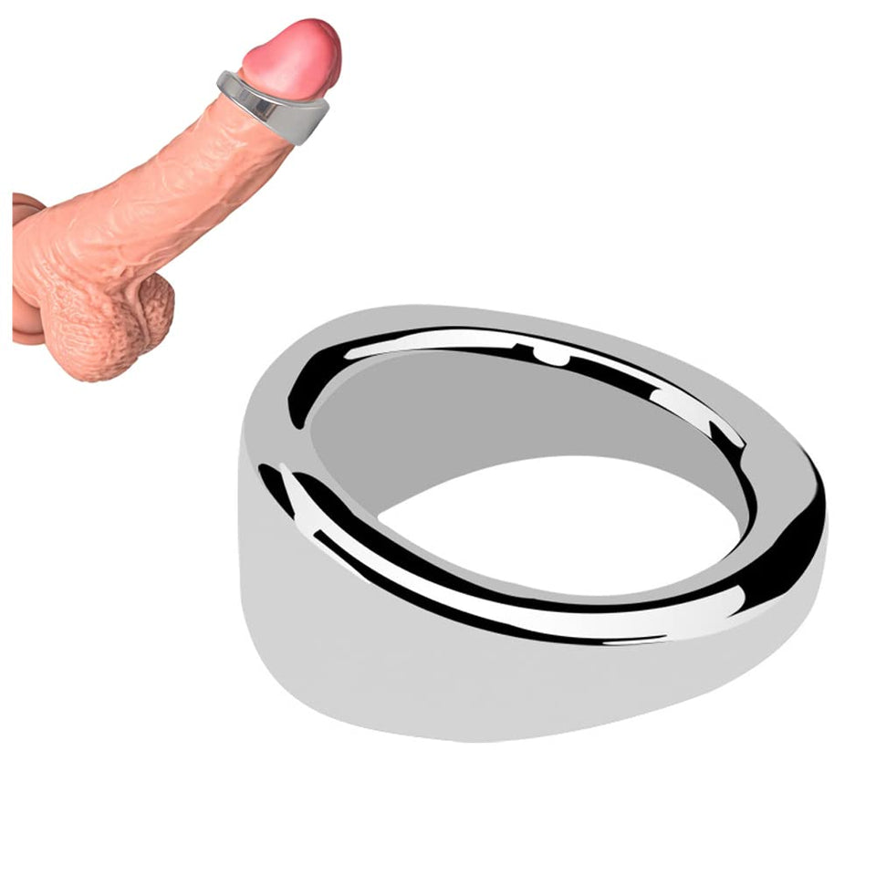 Tabuy Stainless Steel Male Cock Ring Glans Ring Metal Penis Ring Delayed Ejaculation Increase Stimulation Sex Toys for Men (Larg