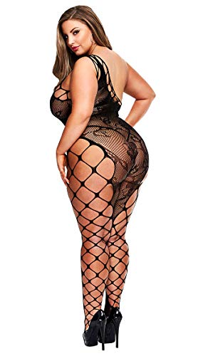 Off The Shoulder Bodystocking Black O/S