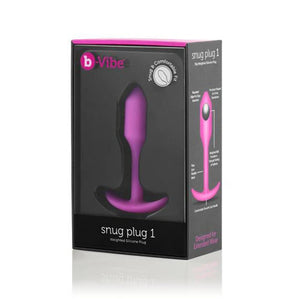 bVibe Snug Plug 1 Ultracomfortable 55gram Weighted Silicone Butt Plug  Fuchsia