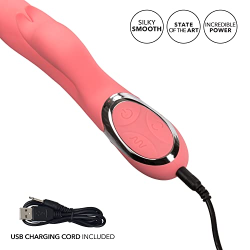 Calexotics Enchanted Tickler Massager - Waterproof Vibrator Toys For Couples - Adult Sex Clitoral G Spot Rabbit Massager - Pink,