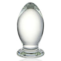 Huge Head Glass Butt Plug, Clear, Extra Large, 22.88 Ounce