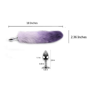 OOIIXX Anal Plug with Sexy Tail for Cosplay, Adult Sex Toys of Stainless Steel Anal Plug (Purple, Small)