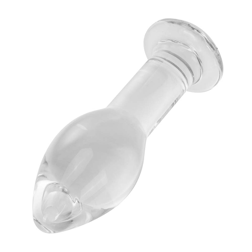 Epichao Huge Head Glass Butt Plug Crystal Anal Plug Bum Plug Bomb Plug Anal Trainer Anal Expander Training Sex Toy (M)