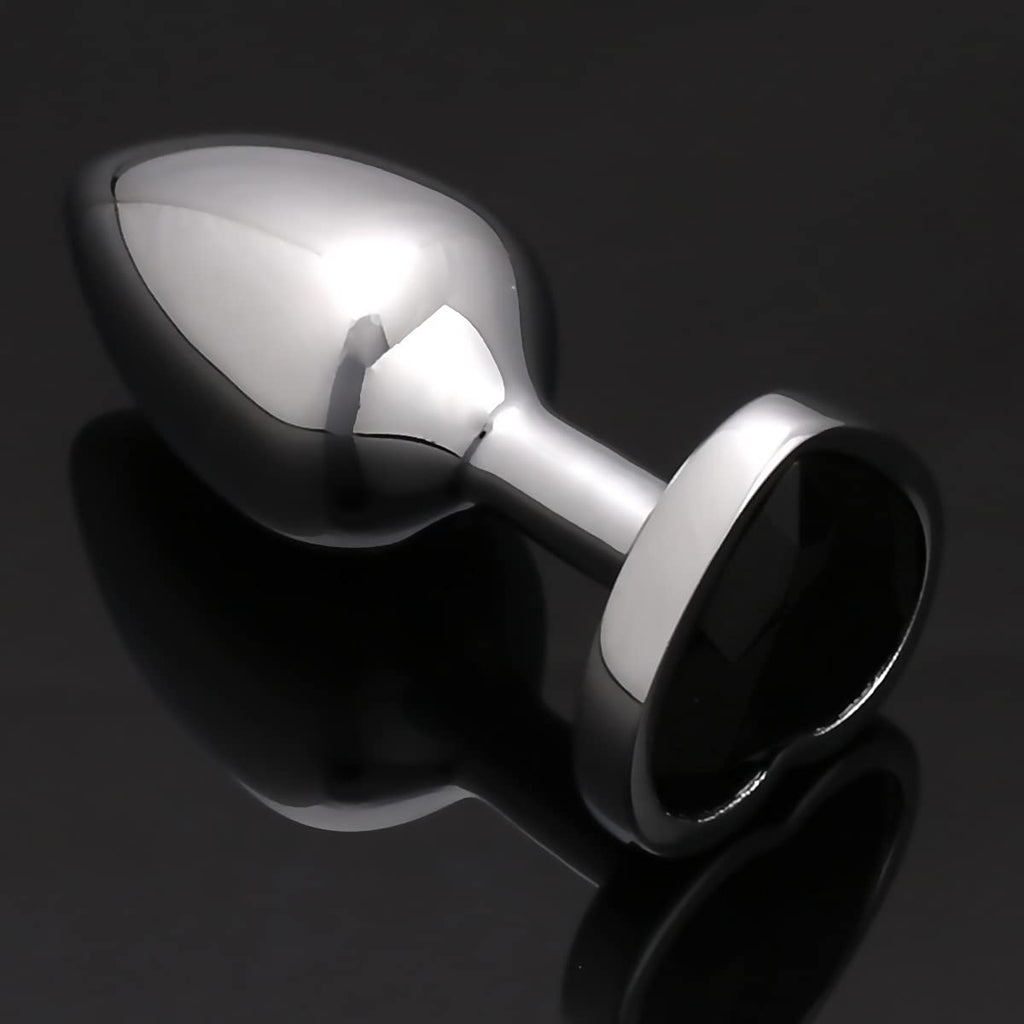 Akstore Small Super Steel Fetish Plug Anal Butt Personal Sex Massager (Black)