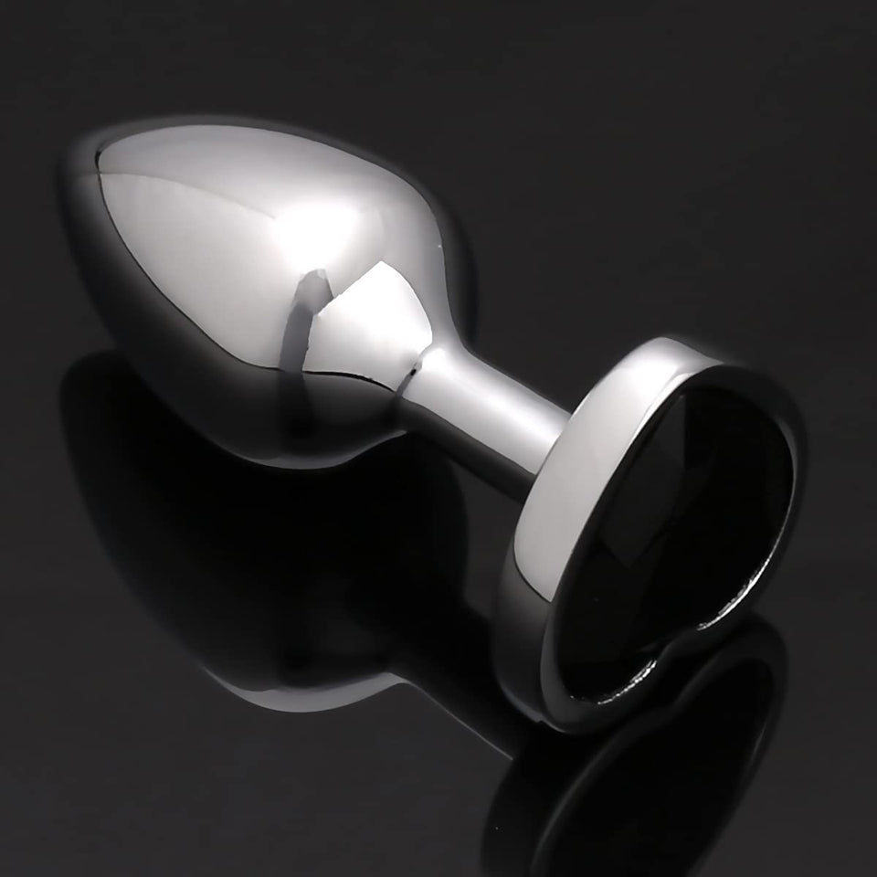 Akstore Small Super Steel Fetish Plug Anal Butt Personal Sex Massager (Black)