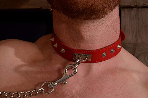 Rouge O Ring Studded Collar Red