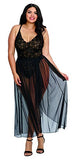 Dg Teddy & Maxi Skirt W/ G-String Blk 3X