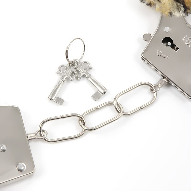 Furry Sex Handcuffs with Keys,Adjustable Ankle Cuff Bracelets,Stainless Sex Bondage Restraints,SM Plush Bondage Fetish Handcuffs