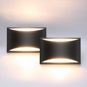 Aipsun Black Modern Led Wall Sconce Hardwired Indoor Wall Lights Set Of 2 Up And Down Wall Mount Light For Living Room Bedroom H