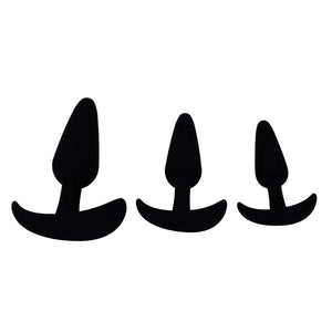 Anal Trainer Anal Plug 3PCS Silicone Adult Sex Toys, Eastern Delights Anal Sex Toys Kit for Beginner Couples, Black