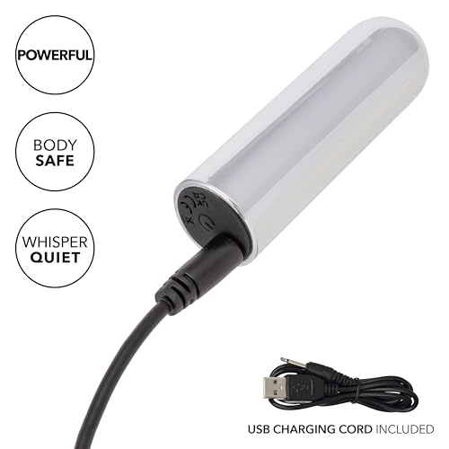 Calexotics Rechargeable Mini Bullet - Adult 3 Speed Vibe Massager - Waterproof Travel Size Sex Toys For Couples - Silver
