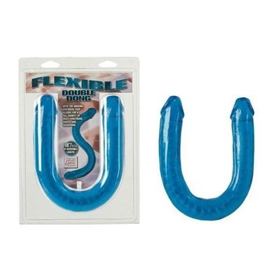 California Exotics Flexible Double Dong, Ice Blue, 18''
