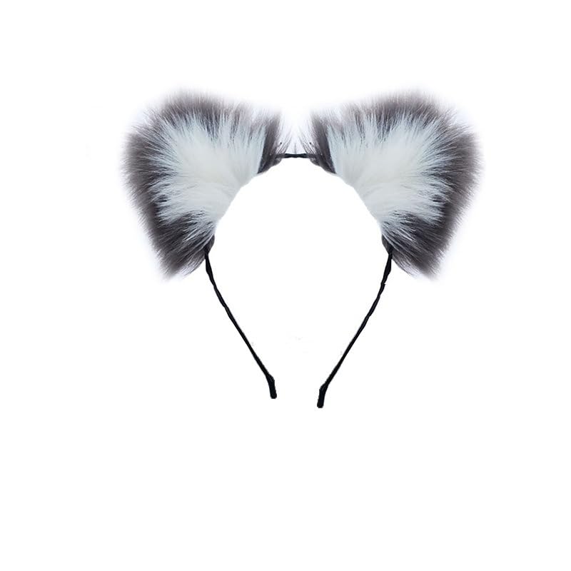 OOIIXX Anal Plug with Sexy Tail for Cosplay, Adult Sex Toys of Stainless Steel Anal Plug (Gray-White Kit, Medium)