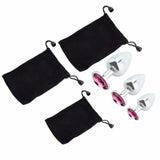 Valentines Day Gifts for Couples Anal Butt Plug Set, Small + Medium + Big Stainless Steel Set Fetish Butt Plug Anal Plug Hook wi