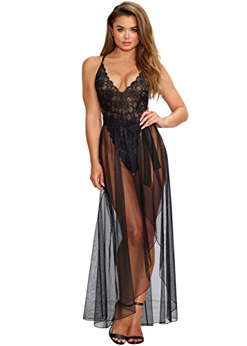 Dg Teddy W/ Maxi Skirt & G-Strng Blk L