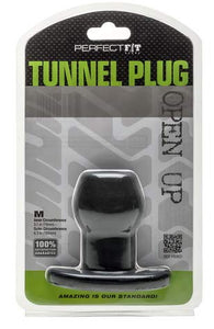 Perfectfit Brand Tunnel Plug, Hollow Butt Plug, Pfblend, Tpr/Silicone, Three Sizes, Use For Anal Training, Black, Medium