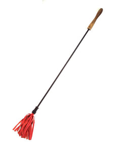 Rouge Wooden Handle Riding Crop Red