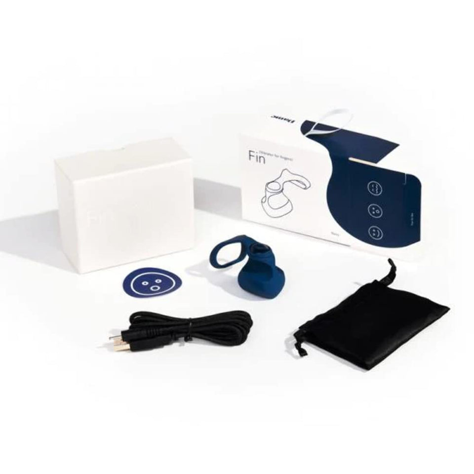 Dame Products 73250: Fin 3 Speed Silicone Rechargeable Navy