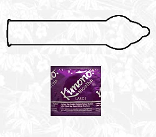 Kimono Microthin Large I Added Head Room & Length For Comfort I 5X Tested, Stronger, Reliable, & Ultra-Thin I Made With Premium Natural Latex I 3 Count