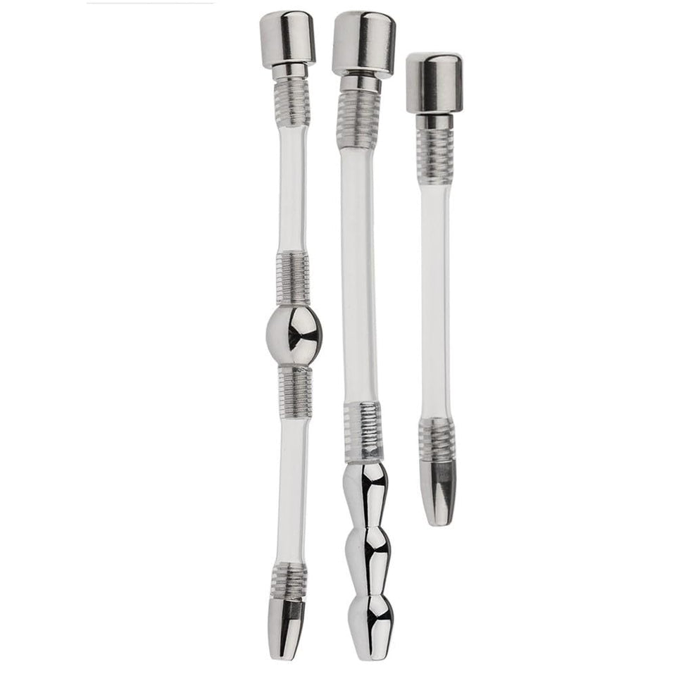 3 Pcs Urethra Trainer Set Chastity Lock Accessories Chastity Device Sex Toy Sound Urethral Plug Urethral Toy Urethral Masturbati