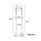 7 Inch Small Realistic Dildo, Soft Lifelike Beginner Sex Toy Thin Penis Clear with Strong Suction Cup for Womens/Men/Gay,Adult L