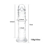 7 Inch Small Realistic Dildo, Soft Lifelike Beginner Sex Toy Thin Penis Clear with Strong Suction Cup for Womens/Men/Gay,Adult L