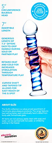 Glas Blue Spiral Glass Dildo