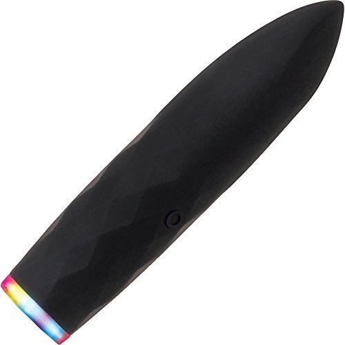 Evolved Novelties Powerful 7 Function Silicone Rechargeable Waterproof Lightup Base Bullet Vibrator  Black