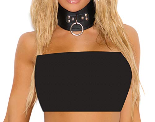 Elegant Moments Leather Pasties Bondage Fetish Roleplay Nipple Covers, One Size, Black
