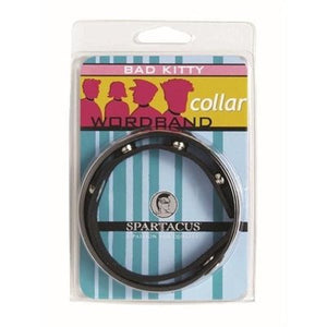 Spartacus Wordband Collar, Bad Kitty, Black