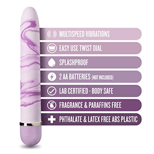 Blush Strawberry Fields 7" Wand Vibrator, Gentle, Satiny Smooth Finish, Not Overly Buzzy, Perfect For Beginners, Pink Marble
