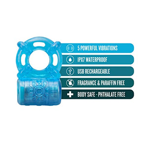 Stay Hard - 5 Function Cock Ring-Blue