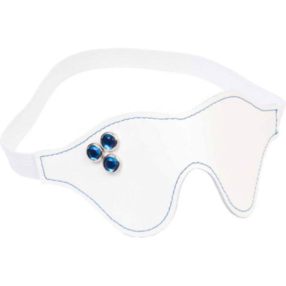 Spartacus Divinity White Leather Blindfold With Faux Fur