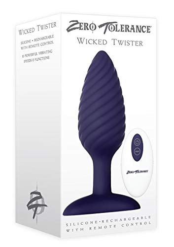 Zero Tolerance Wicked Twister Remote-Control Vibrating Waterproof Rechargeable Silicone Butt Plug - Purple