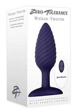 Zero Tolerance Wicked Twister Remote-Control Vibrating Waterproof Rechargeable Silicone Butt Plug - Purple