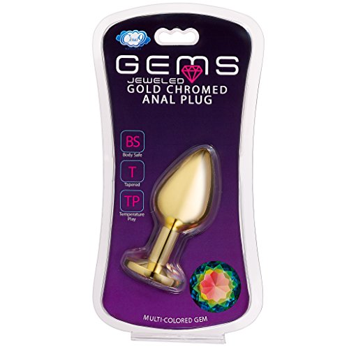 Cloud 9 Novelties Cloud 9 Novelties Gems Gold Chromed Anal Plug, Medium