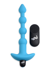 Bang - Vibrating Silicone Anal Beads and Remote  Control - Blue