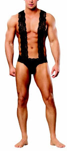 Magic Silk Mistress Studded Cup Less Corset/G-String, Large/X-Large