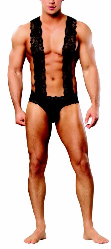 Magic Silk Mistress Studded Cup Less Corset/G-String, Large/X-Large