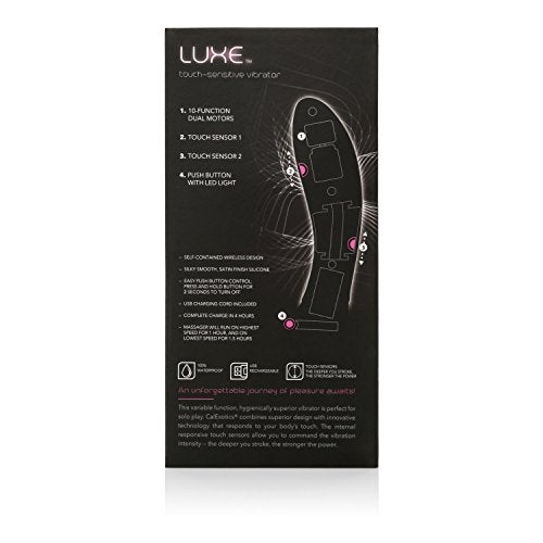 Calexotics Luxe Touch Sensitive Rabbit - Rechargeable Waterproof Vibrator Toys For Couples - Adult Sex Clitoral G Spot Massager