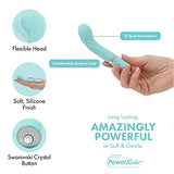 Pillow Talk Racy Mini Vibrator Flexible For Optimal G-Spot Stimulation Incremental Speed Control For Precise Power With Swarovski Crystal Button Rechargeable For Cordless Play (Teal)