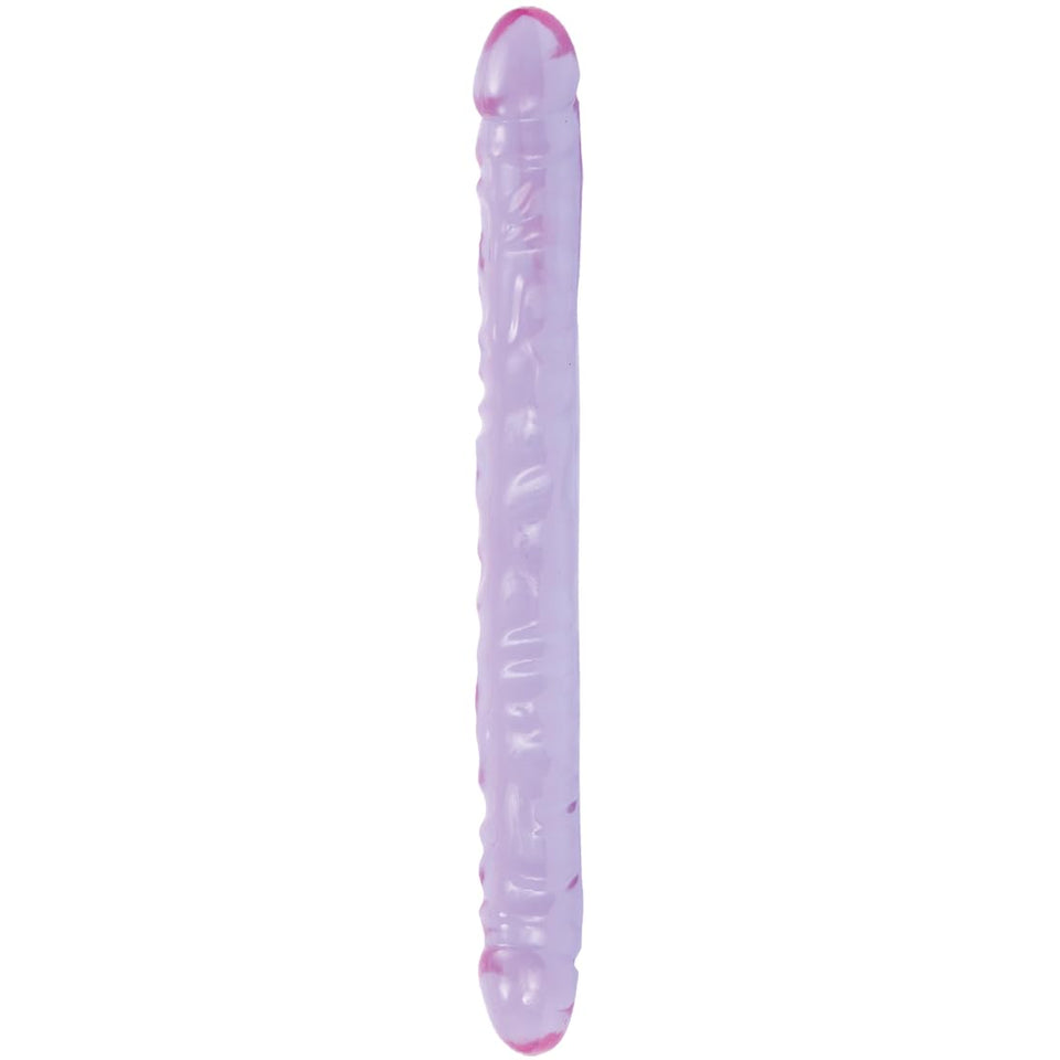 Doc Johnson Crystal Jellies - Double Dong -18 Inch - 1.8 Inches Wide - Double Sided Dildo - Proudly Made In America - Purple