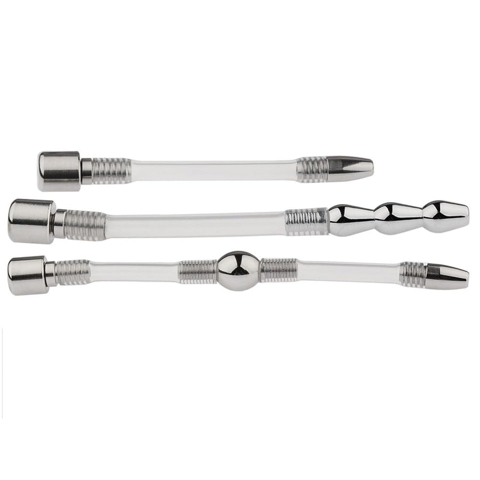 3 Pcs Urethra Trainer Set Chastity Lock Accessories Chastity Device Sex Toy Sound Urethral Plug Urethral Toy Urethral Masturbati