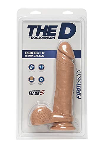 Doc Johnson The D - Perfect D - 8&quot; With Balls - Firmskyn, Vanilla