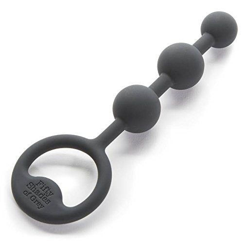 Fifty Shades Of Grey Carnal Bliss Black Silicone Anal Pleasure Beads - Petite Size - 3.5 Inch