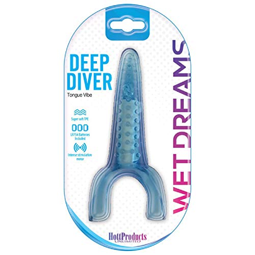 Hott Products Unlimited 67493: Tongue Star Deep Diver Vibe Tongue Blue