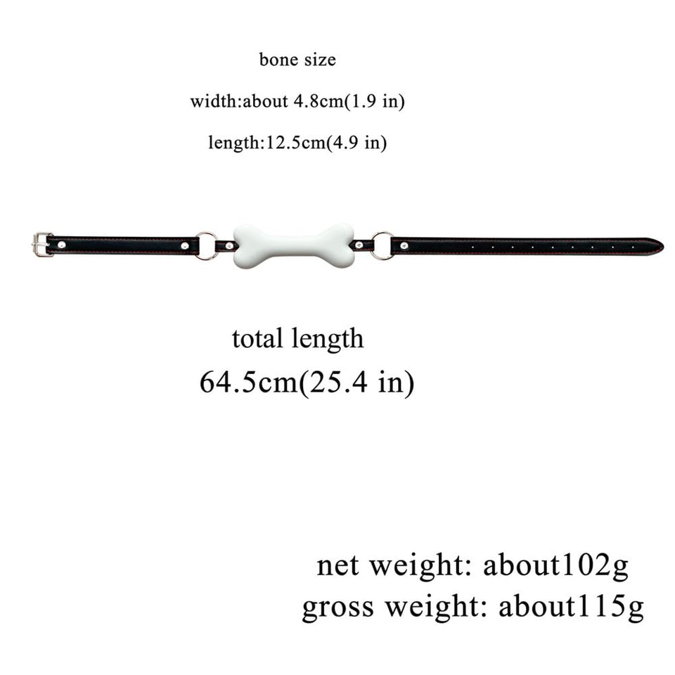 Pfylinqo Dog Bone Mouth Gag White Pet Bone Bite Ball Gag Adjustable Bondage BDSM Fetish Slave Restraints Sex Toys Slave SM Game